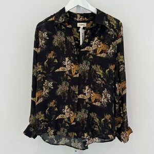L’AGENCE BLACK TIGER SILK SHIRT SIZE S/P NWOTS!